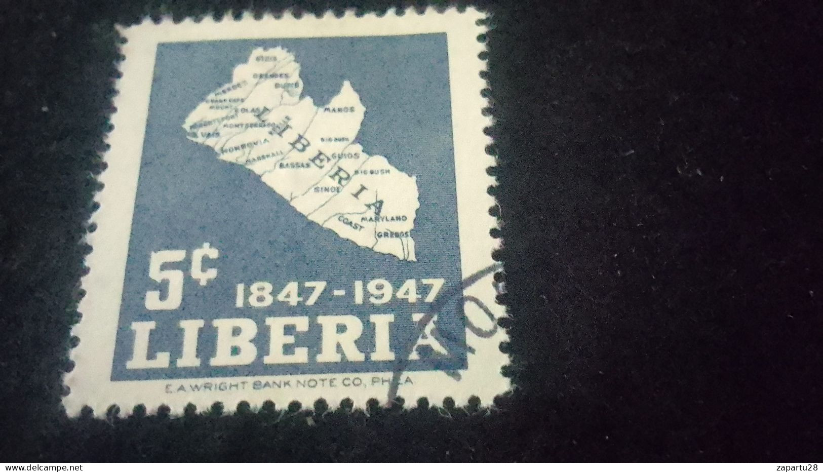 LİBERYA-1947-    5   C.      DAMGALI - Liberia