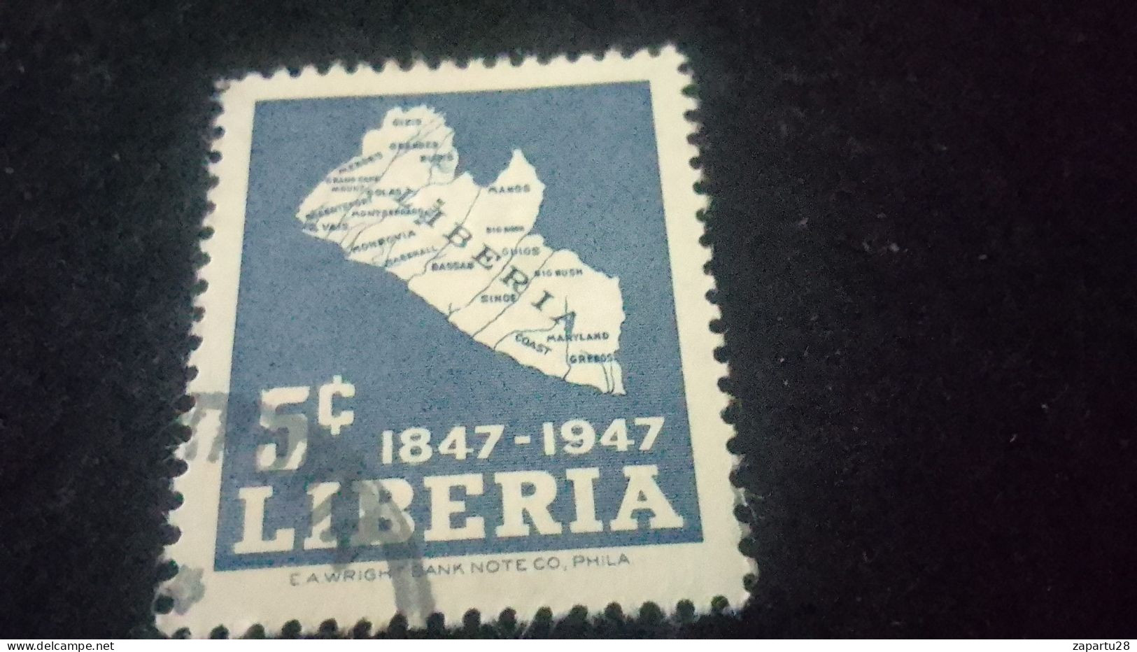 LİBERYA-1947-    5   C.      DAMGALI - Liberia