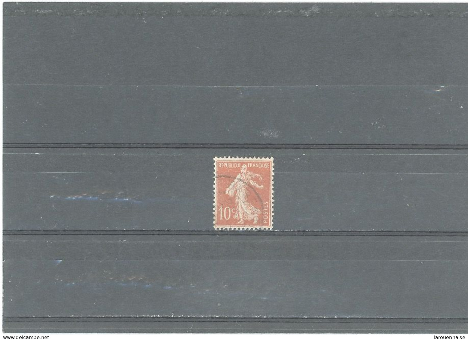 VARIÉTÉS -N°135 -Obl SEMEUSE CAMÉE -10c ROUGE -CHIFFRE MAIGRE  -ANNEAU LUNE (SOUS LA CHEVEULURE) - Used Stamps