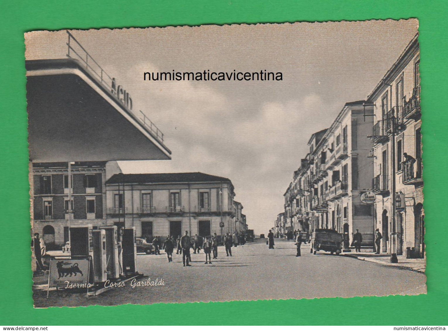 Isernia Benzine Distributore Esso In Corso Garibaldi Cpa Anni '50 - Isernia