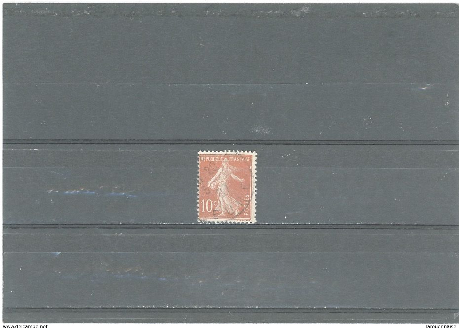 VARIÉTÉS -N°135 -Obl SEMEUSE CAMÉE -10c ROUGE -CHIFFRE MAIGRE  -TACHE BLANCHE DANS LE CADRE DE DROITE - Usati