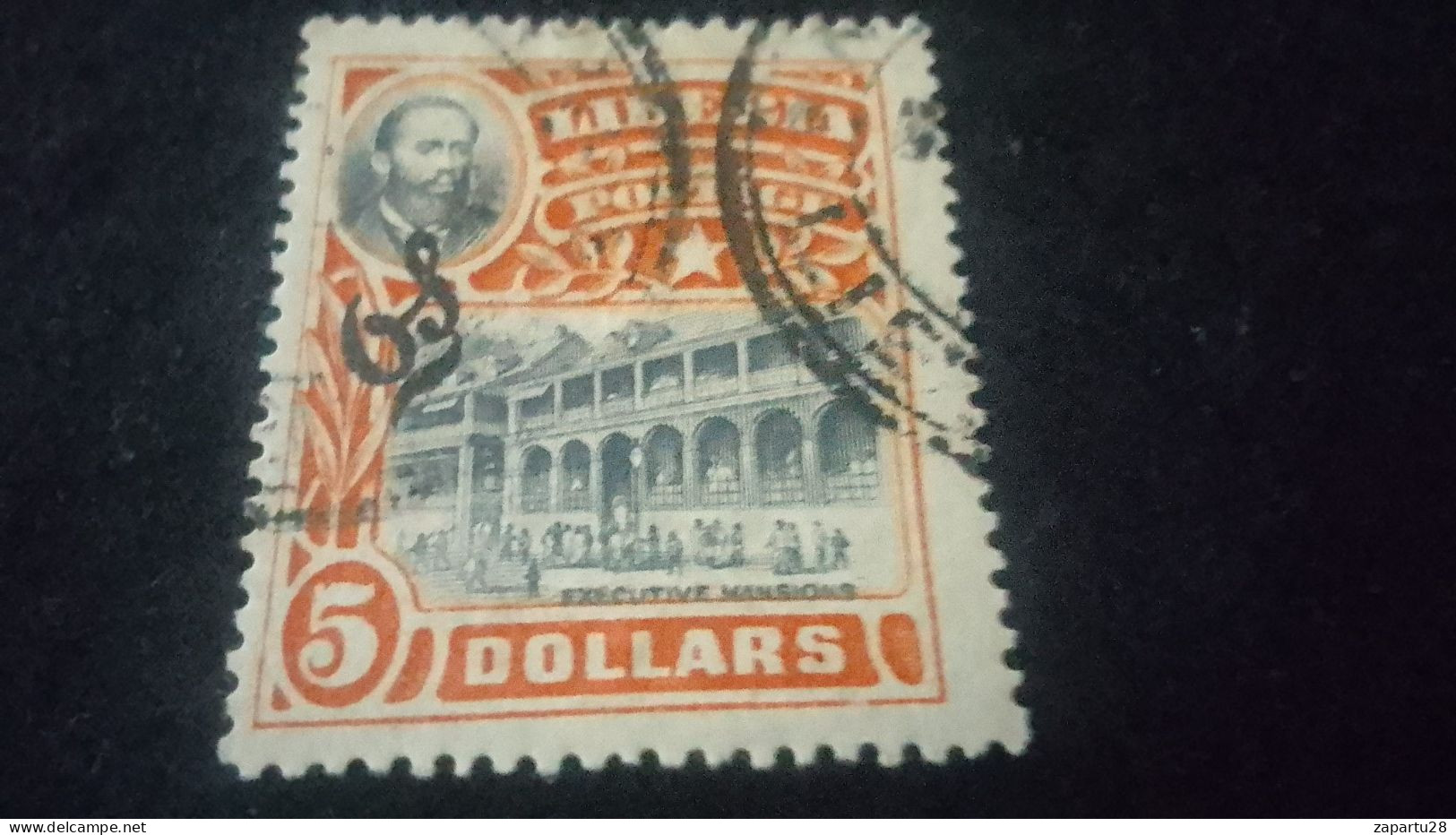 LİBERYA-1947-    5   DOLLAR      DAMGALI - Liberia