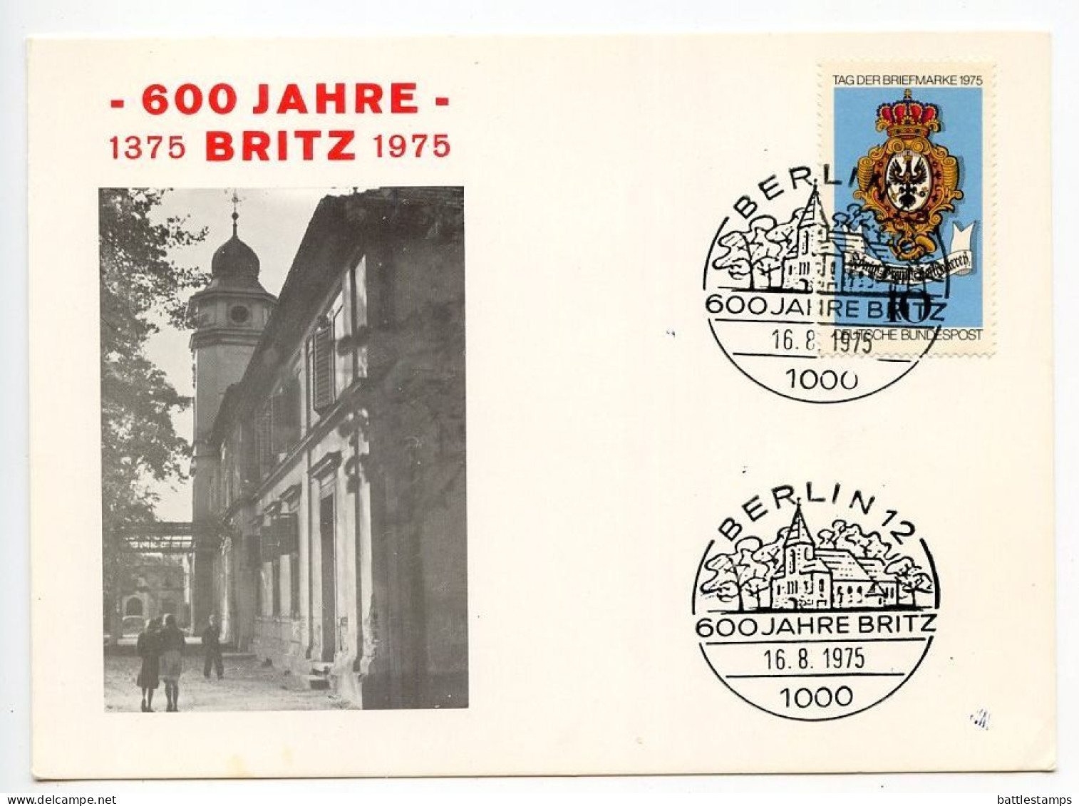 Germany, Berlin 1975 Souvenir Card - Britz 600th Anniversary - Lettres & Documents