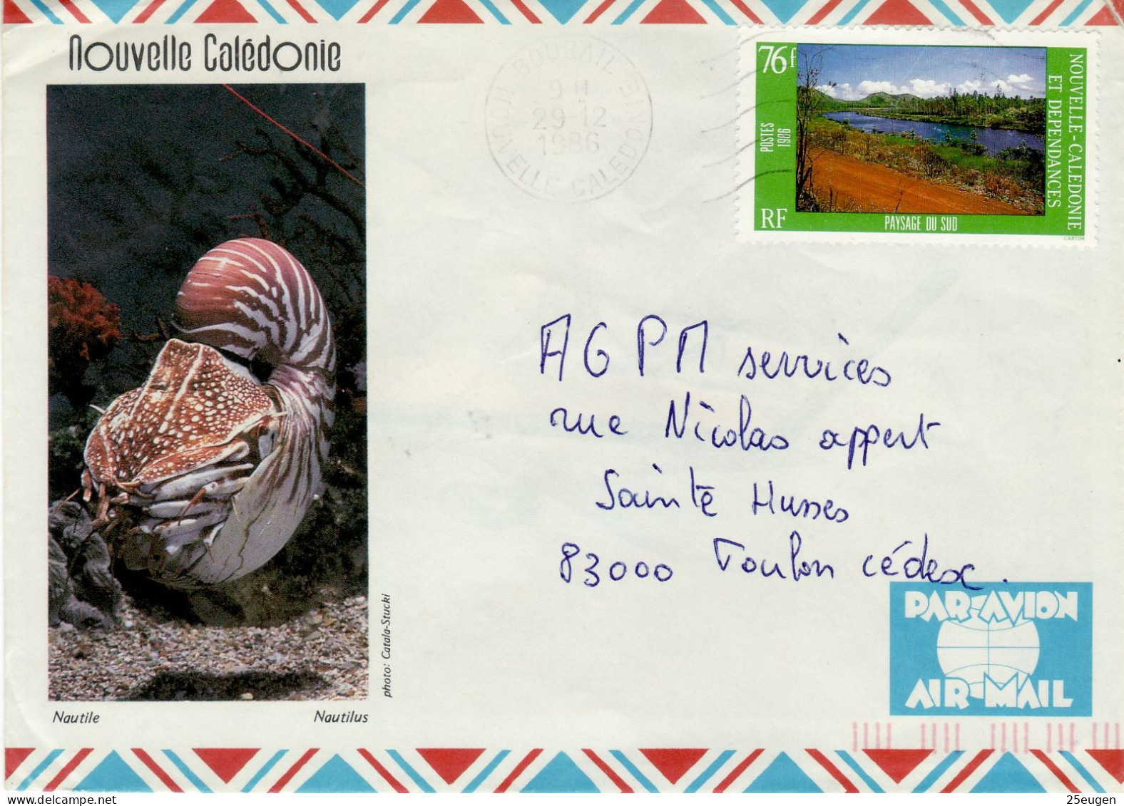 NEW CALEDONIA 1986 AIRMAIL LETTER SENT TO TOULON - Briefe U. Dokumente