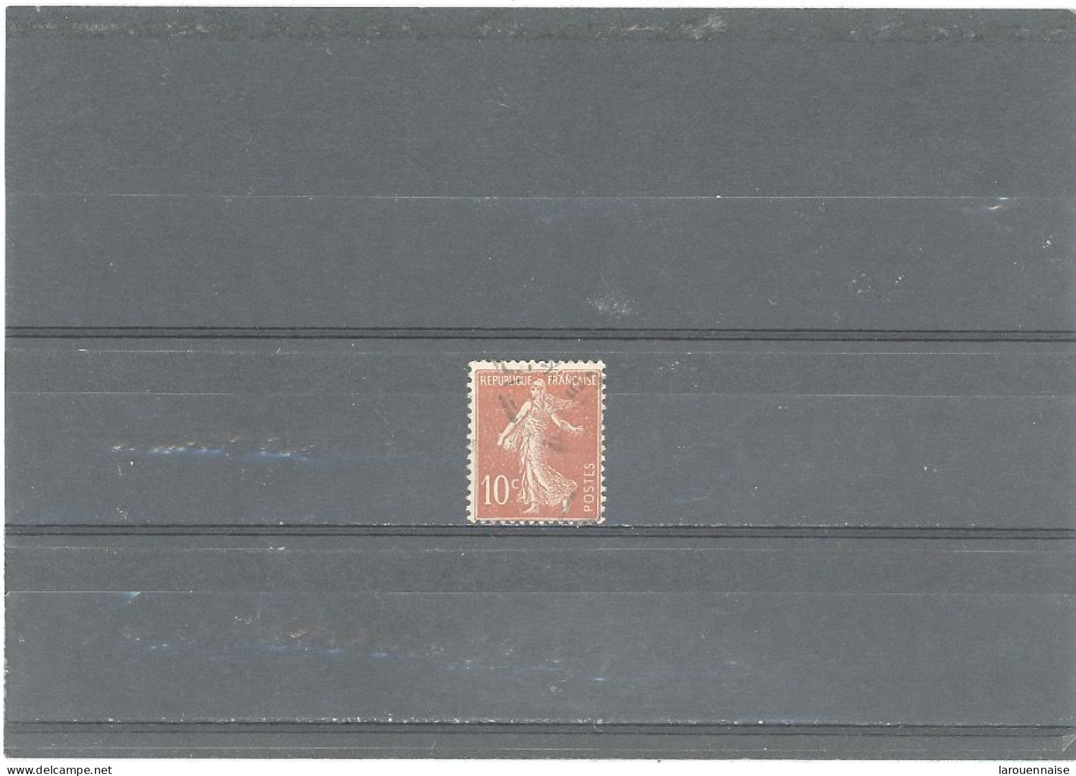 VARIÉTÉS -N°135 -Obl SEMEUSE CAMÉE -10c ROUGE -CHIFFRE MAIGRE-ANNEAU LUNE SUR LE 1er A DE FRANÇAISE - Gebraucht