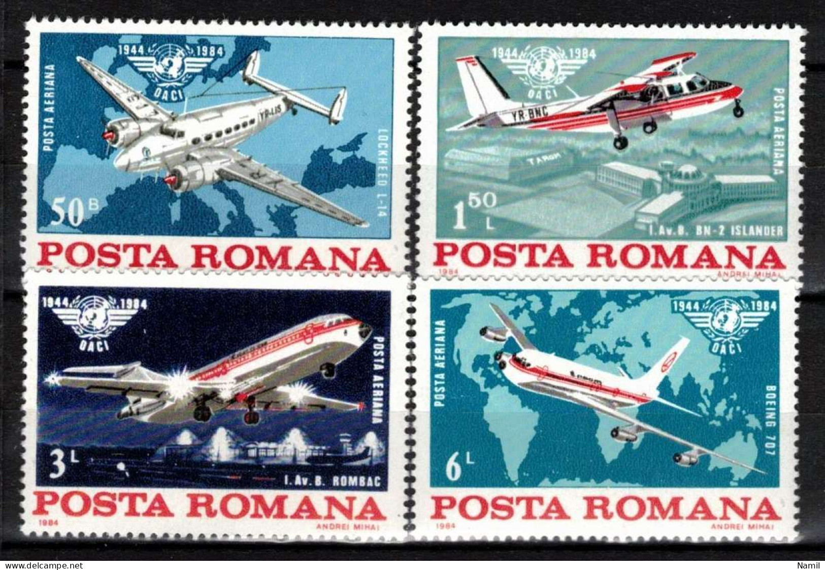 ** Roumanie 1984 Mi 4072-5 (Yv PA 295-8), (MNH)** - Nuevos
