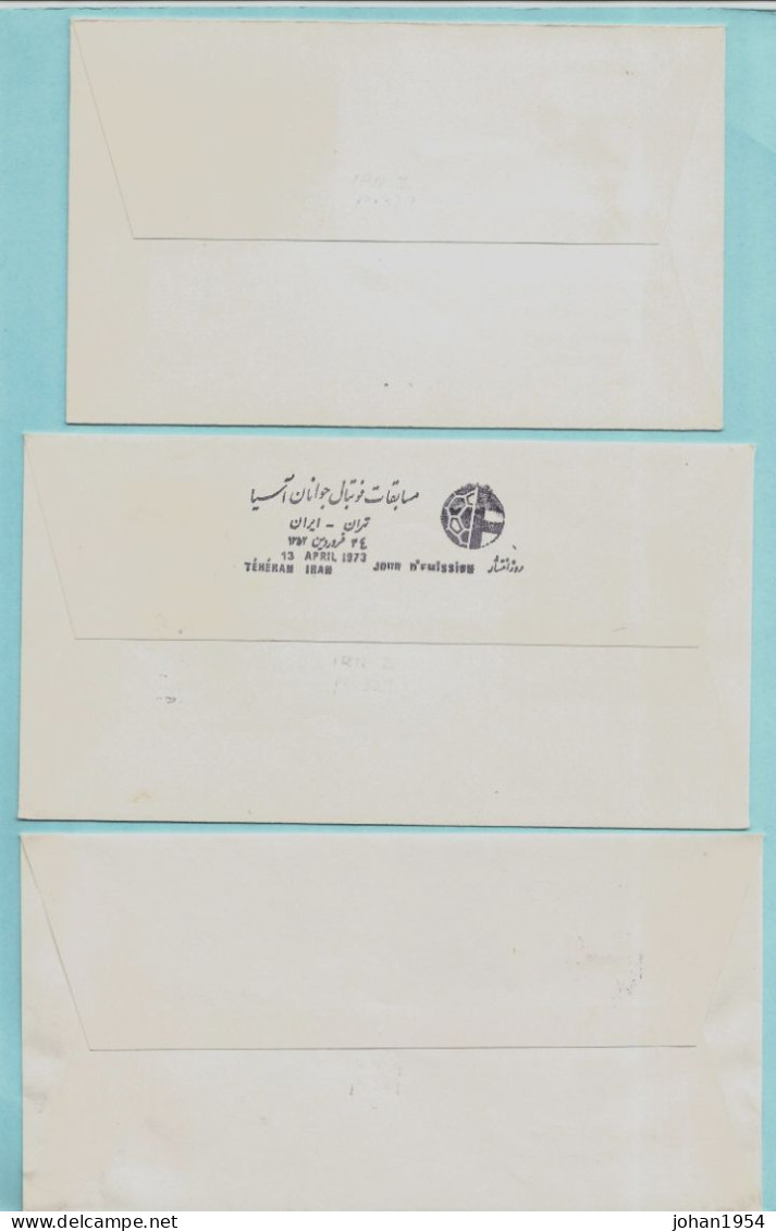 IRAN - 3 FDC - Football - TEHERAN 1968 + 1973 + 1974 - Iran