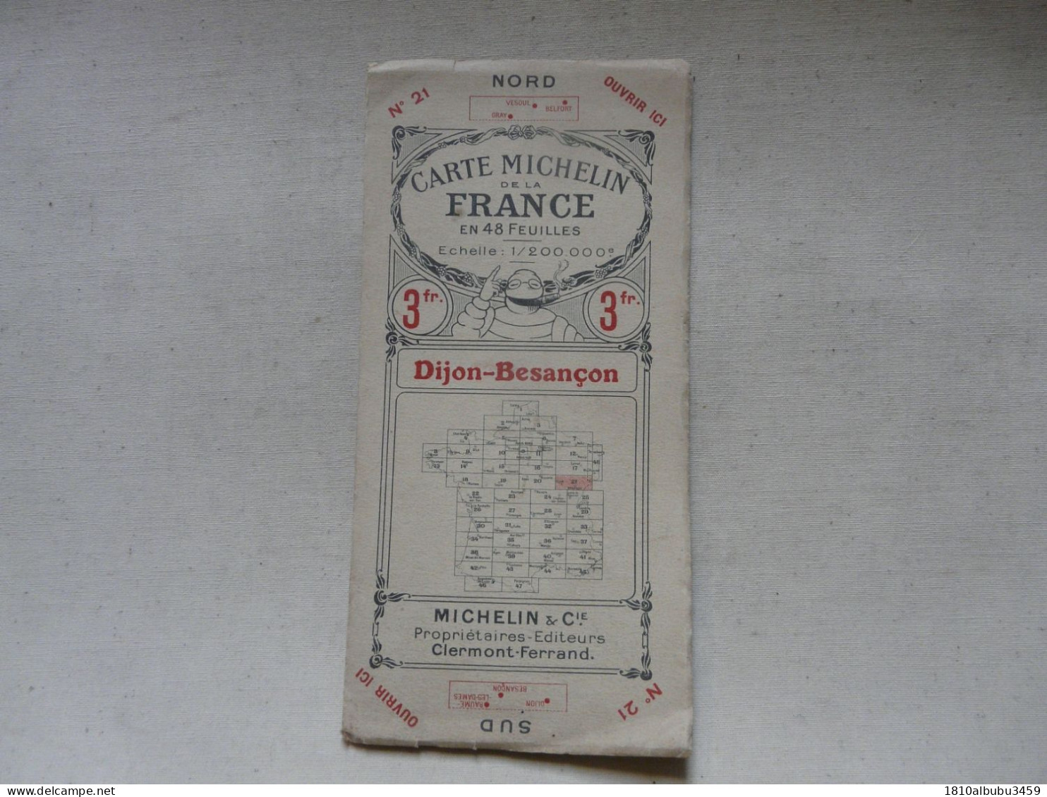 CARTE MICHELIN DE LA FRANCE - DIJON-BESANCON - Strassenkarten