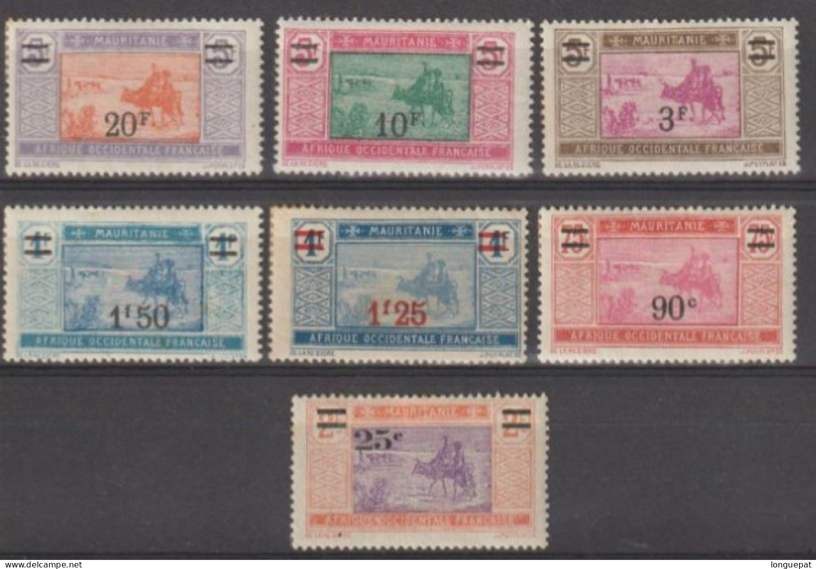 Mauritanie : Eleveur Et Troupeau - Type C Avec Nouvelle Valeur Et Traits Sur L'ancienne, En Surcharge. - Unused Stamps