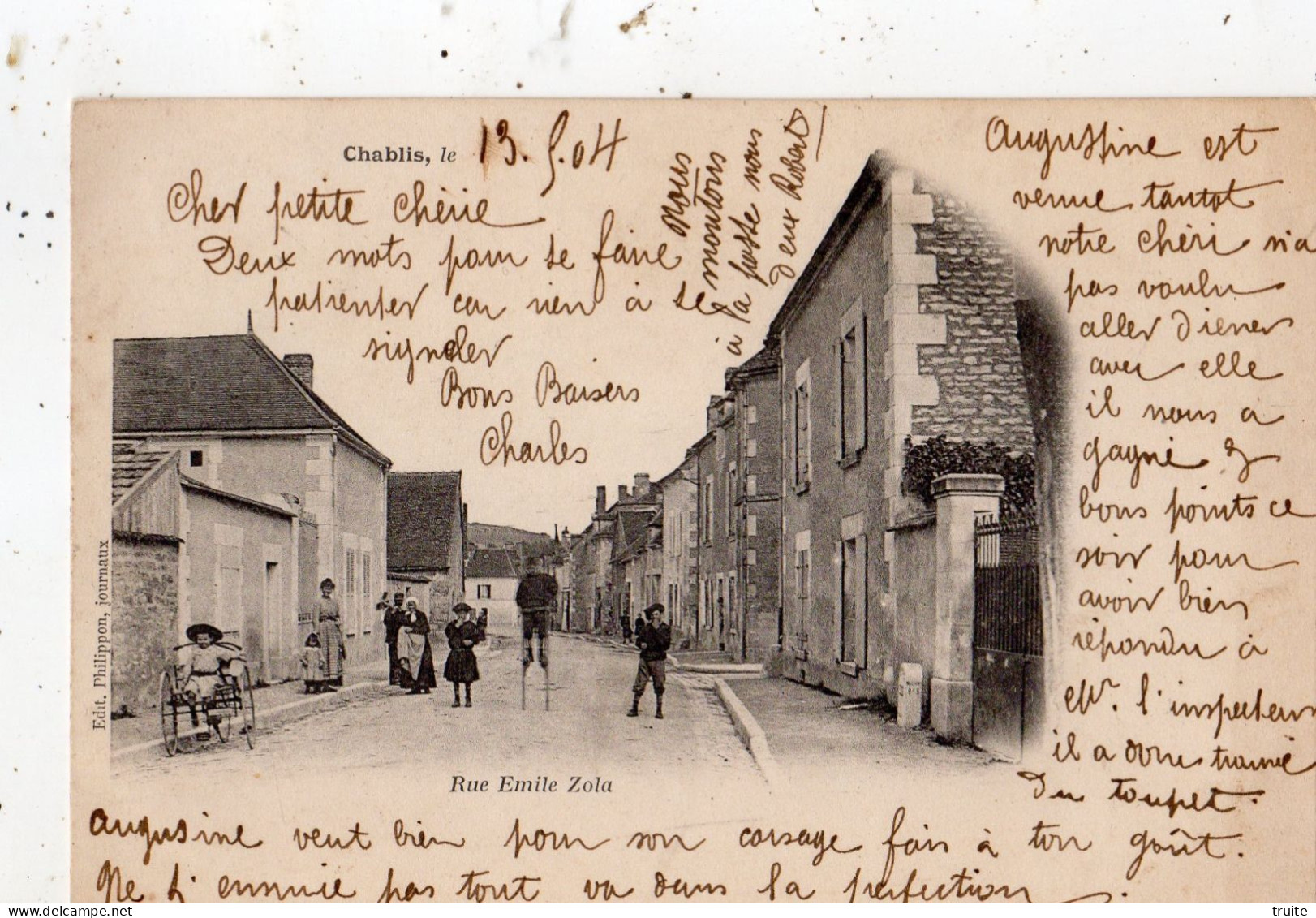 CHABLIS RUE EMILE ZOLA  ( CARTE PRECURSEUR ) - Chablis