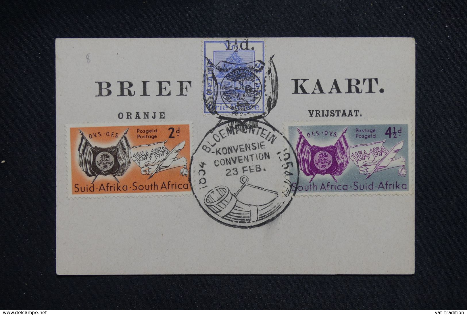 AFRIQUE DU SUD - Carte Précurseur Avec Oblitération Commémorative De Bloemfontein En 1954 - L 151402 - Storia Postale