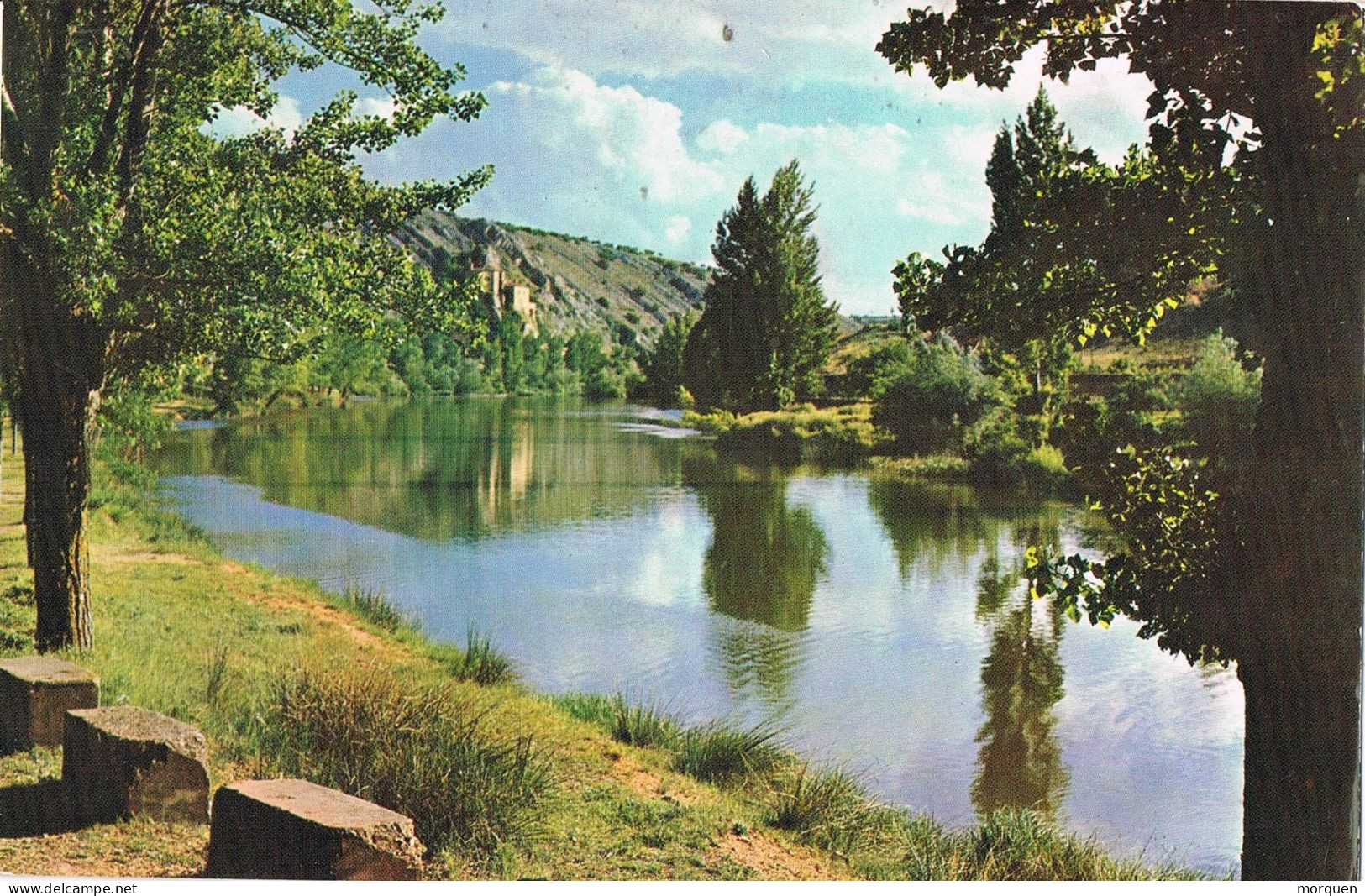 54667. Postal SAUQUILLO De BOÑICES (Soria) 1966. Vista Soria Y Rio Duero. MUY RARA - Brieven En Documenten