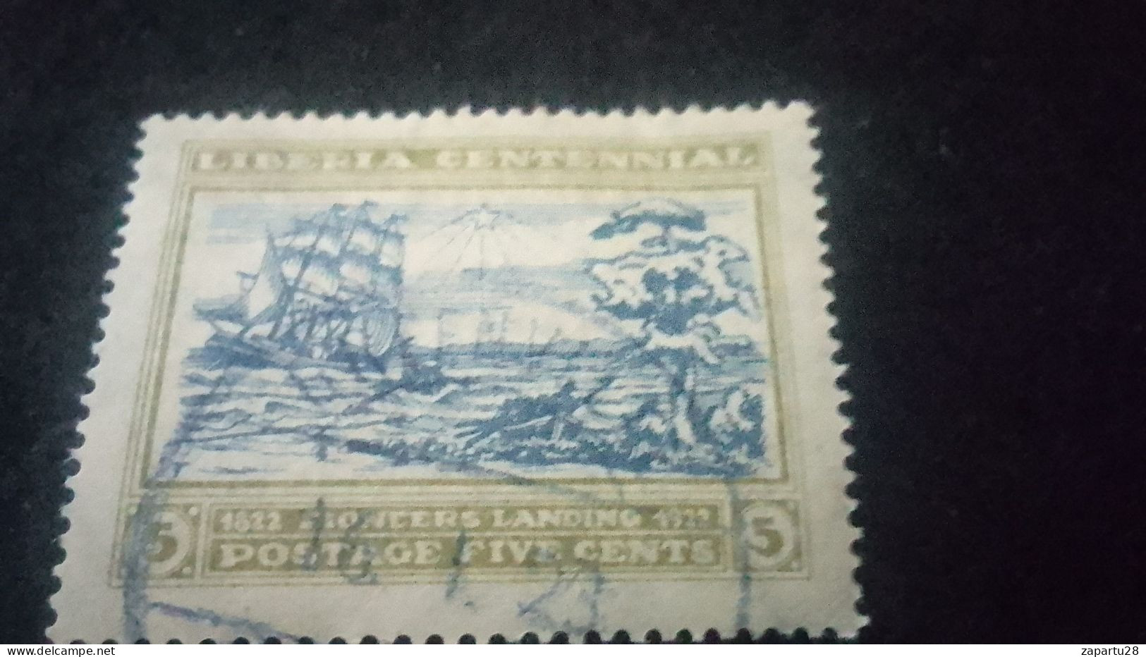 LİBERYA-1923-    5   C      DAMGALI - Liberia