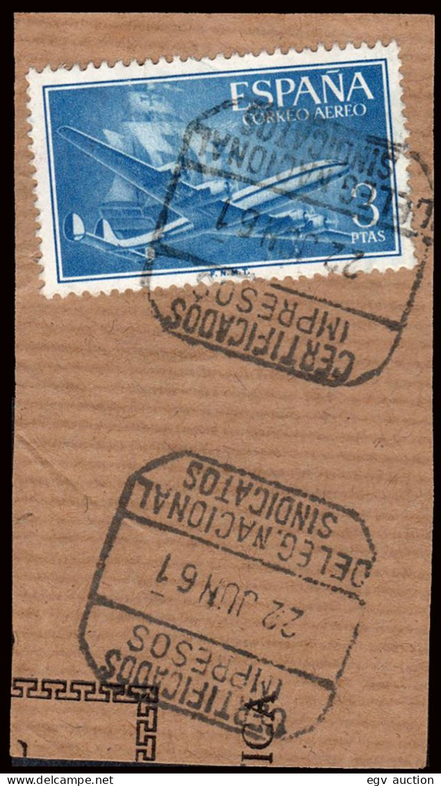 Madrid - Edi O 1175 - Fragmento Mat "Certificados Impresos - Delg. Nacional Sindicatos" - Used Stamps
