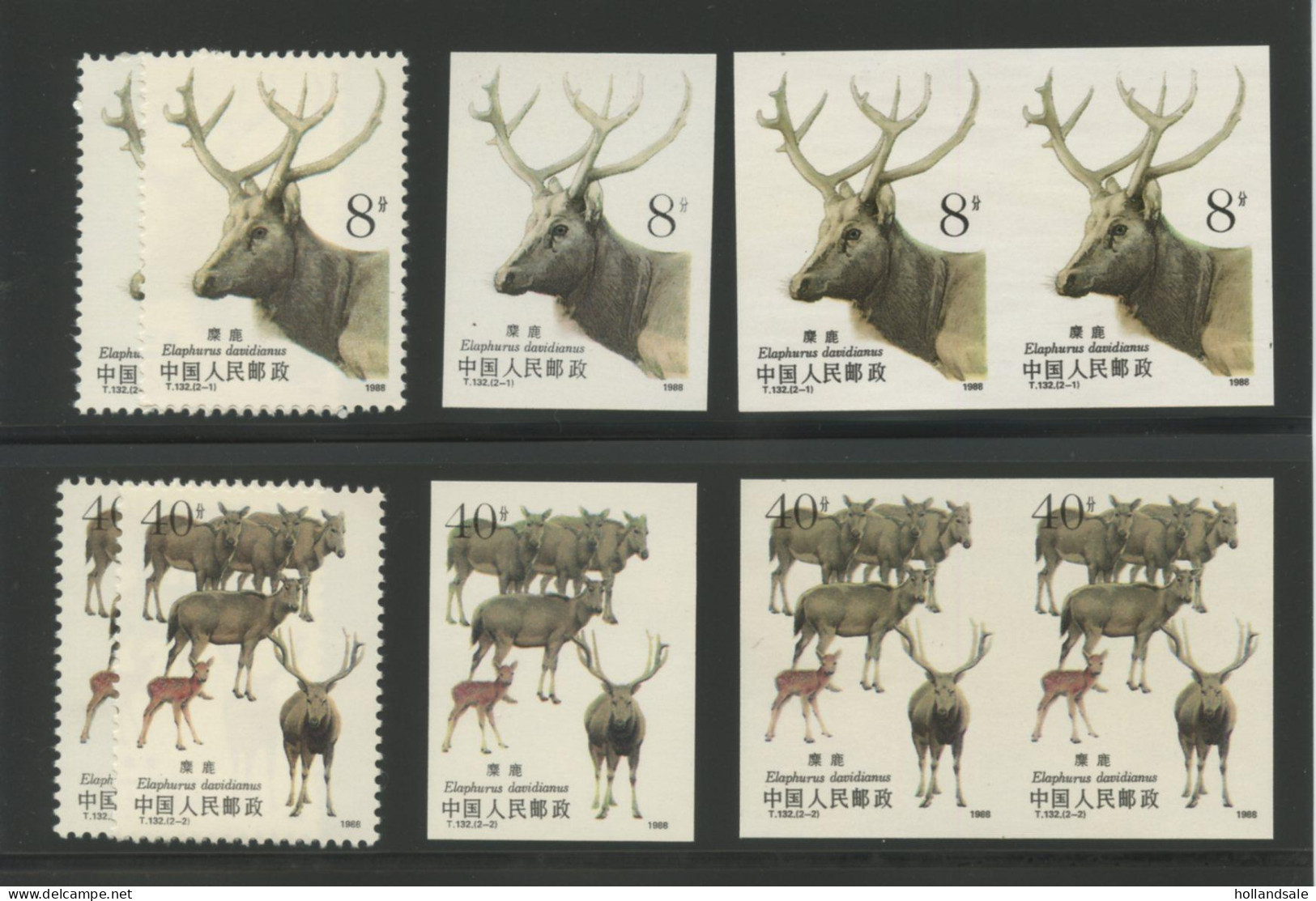 CHINA PRC - 1988  T132 MICHEL 2213A-2214A 2x And 2213B-2214B 3x. - Unused Stamps