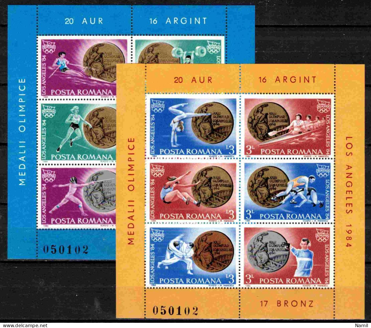 ** Roumanie 1984 Mi 4083-94 - Bl.209-10 (Yv BF 171-2), (MNH)** - Unused Stamps