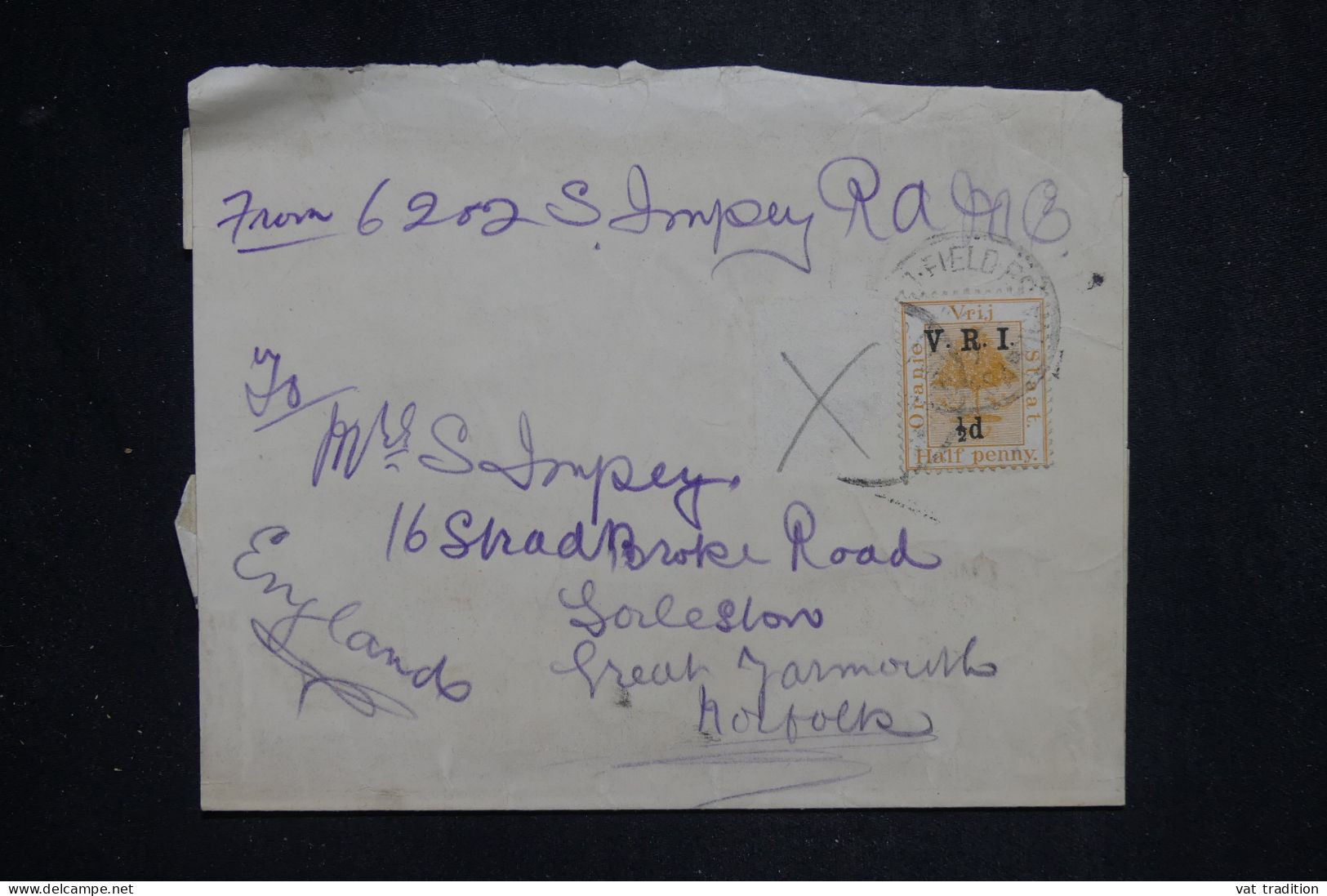 ETAT LIBRE D'ORANGE - Enveloppe Pour La Grande Bretagne - L 151409 - État Libre D'Orange (1868-1909)