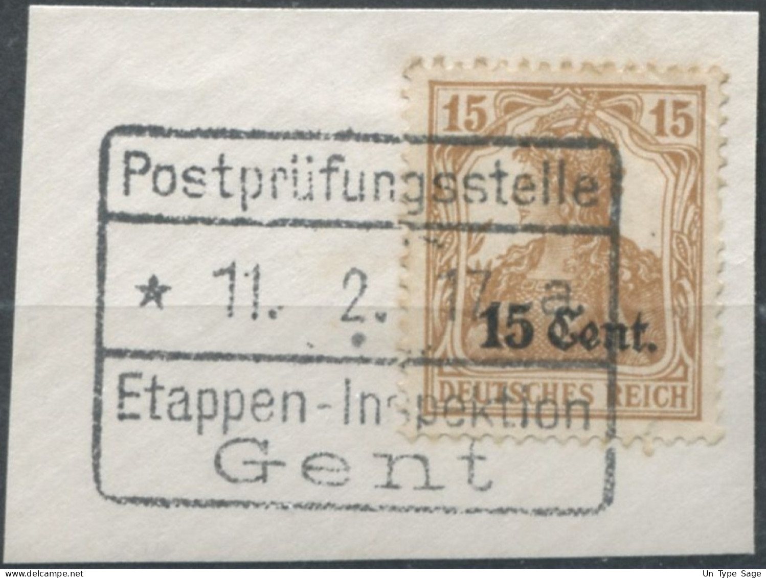 Belgique, Timbre Sur Fragment Avec Cachet POSTE D'ETAPES - (F800) - OC26/37 Territoire Des Etapes