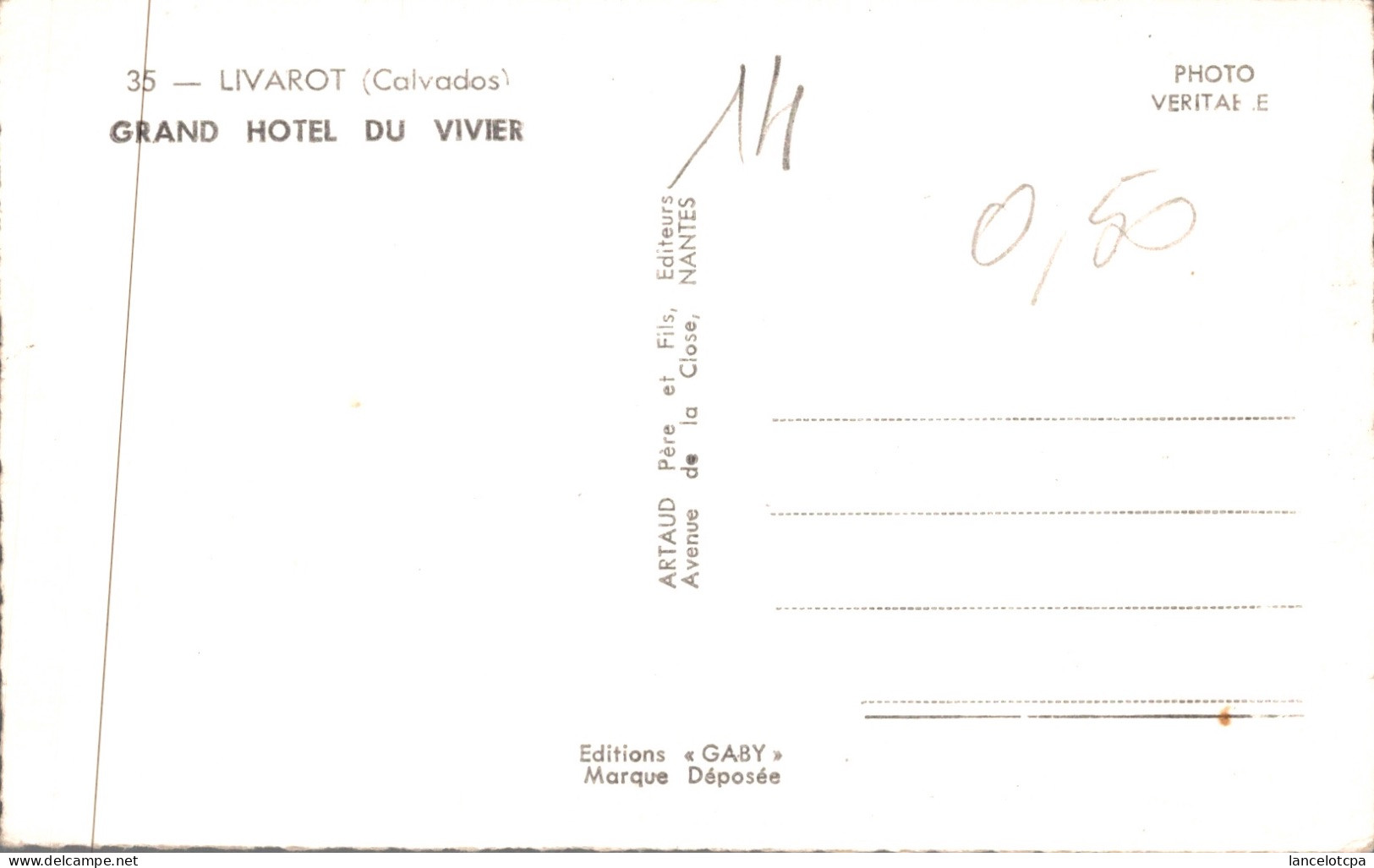 14 - LIVAROT / GRAND HOTEL DU VIVIER - Livarot