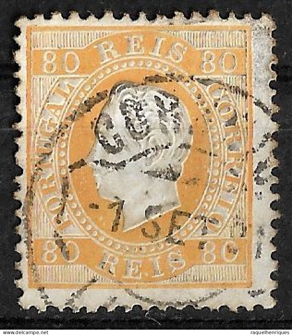 PORTUGAL 1870-76 D. LUIS I 80R P:12.5 USED (NP#94-P17-L8) - Used Stamps