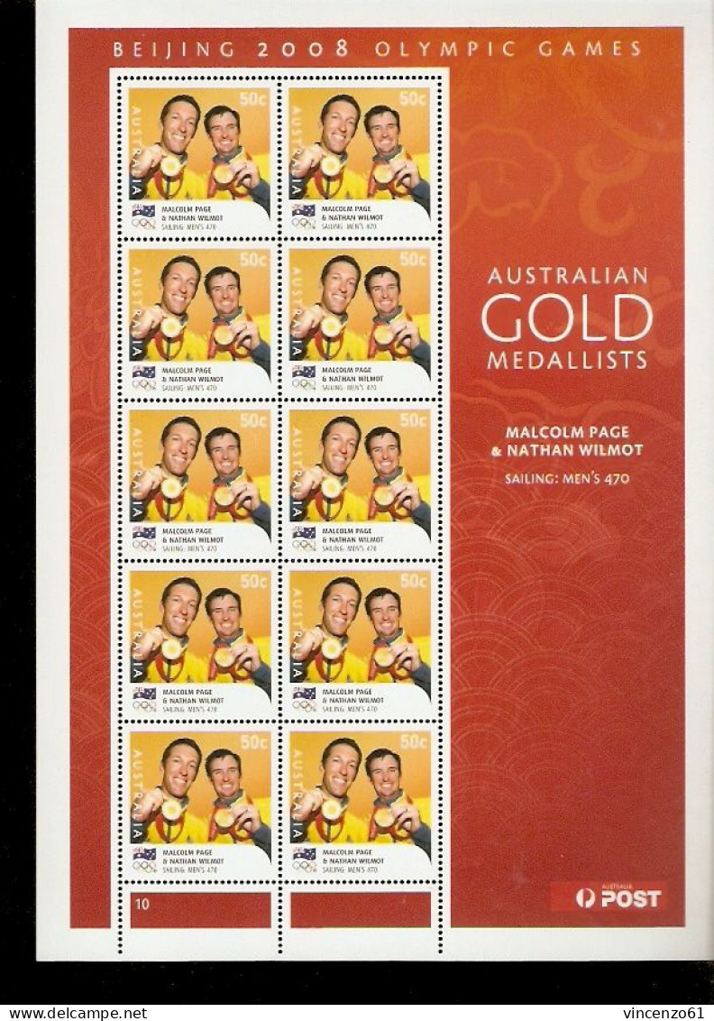 BEIJING 2008 OLYMPIC GAMES AUSTRALIA GOLD MEDAL ATHLETICS MALCOM PAGE NATHAN WILMOT SAILING MEN'S 470 - Zomer 2008: Peking