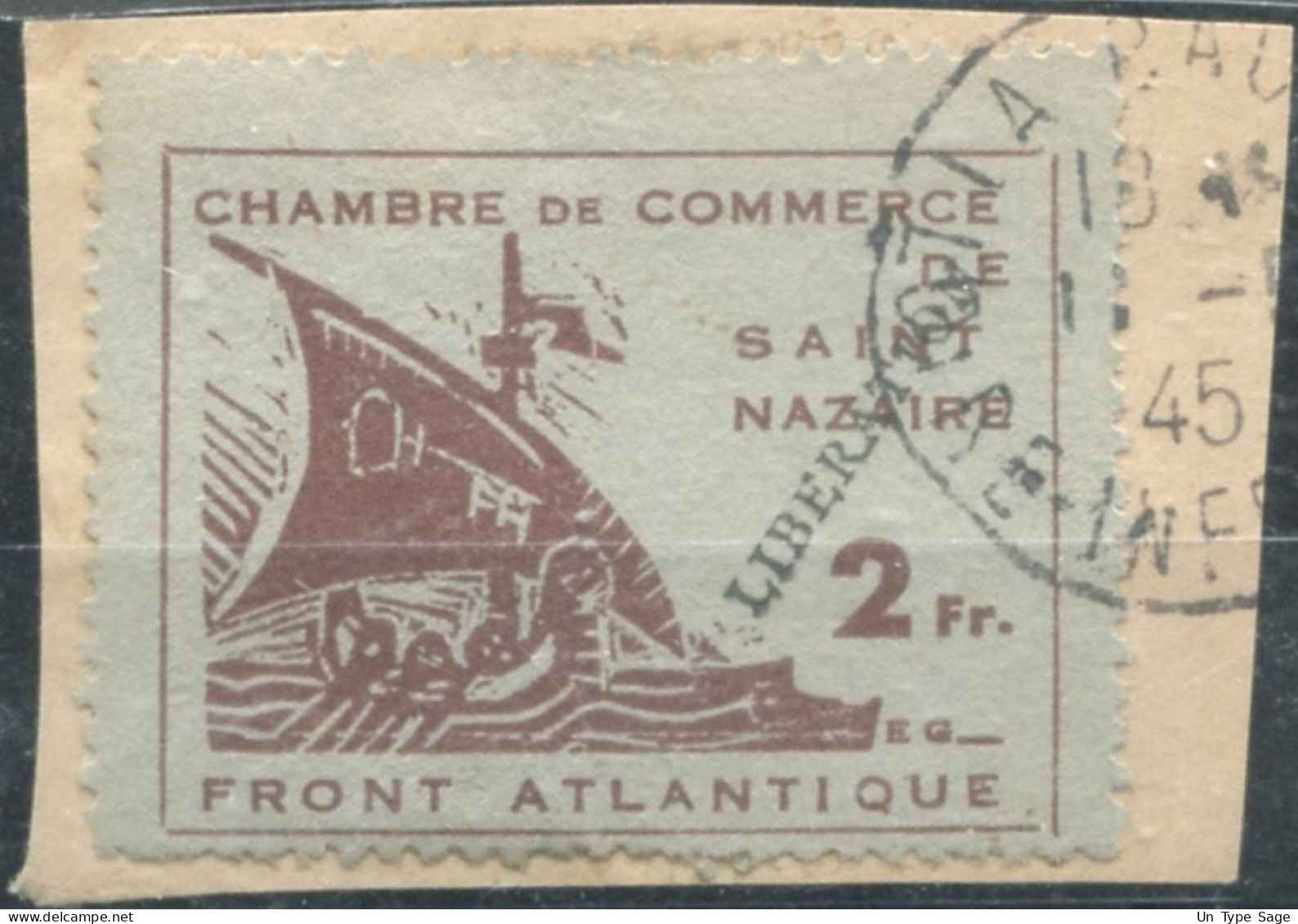 France, Guerre N°9b (surcharge LIBERATION) Oblitéré - Cote 240€ - (F807) - Kriegsmarken