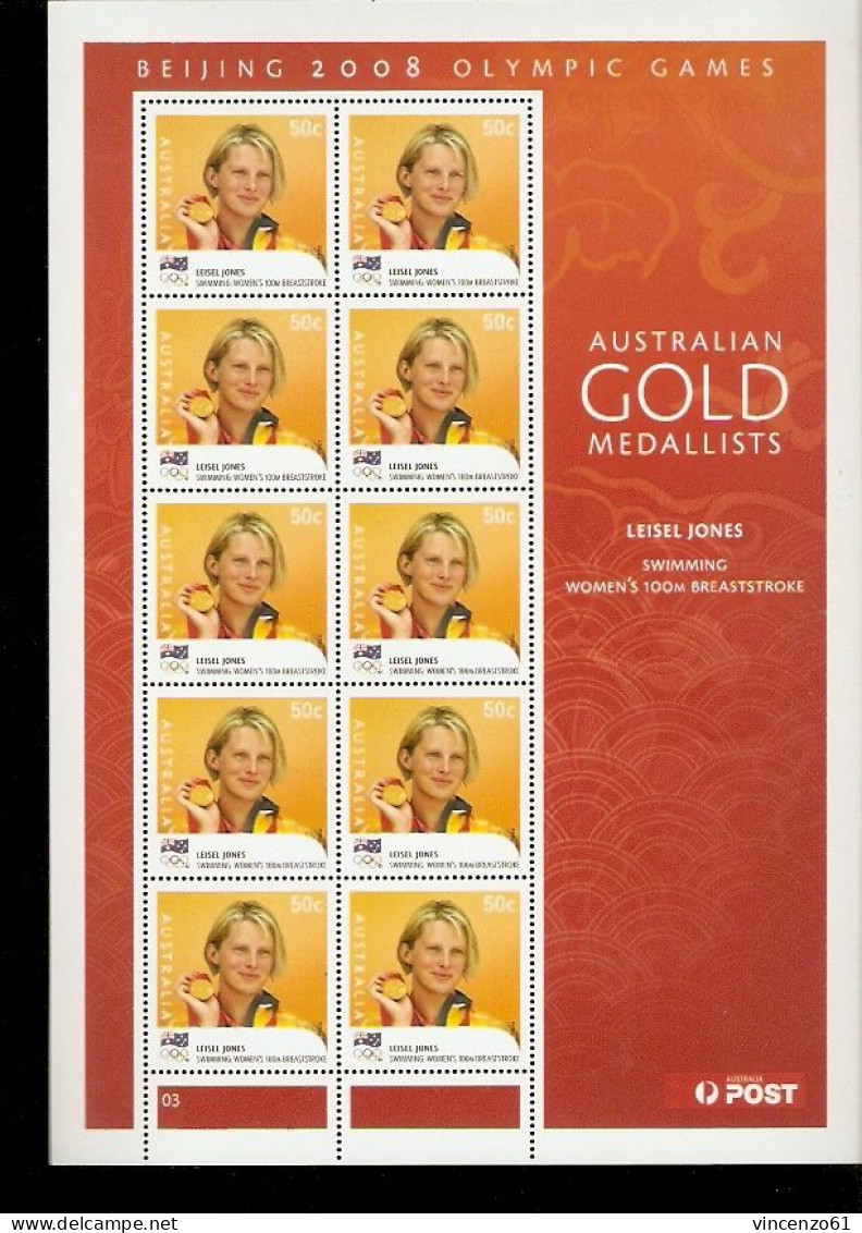 BEIJING 2008 OLYMPIC GAMES AUSTRALIA GOLD MEDAL SWIMMIN LEISEL JONES WOMEN'S 100 M BREASTSTROKE - Sommer 2008: Peking