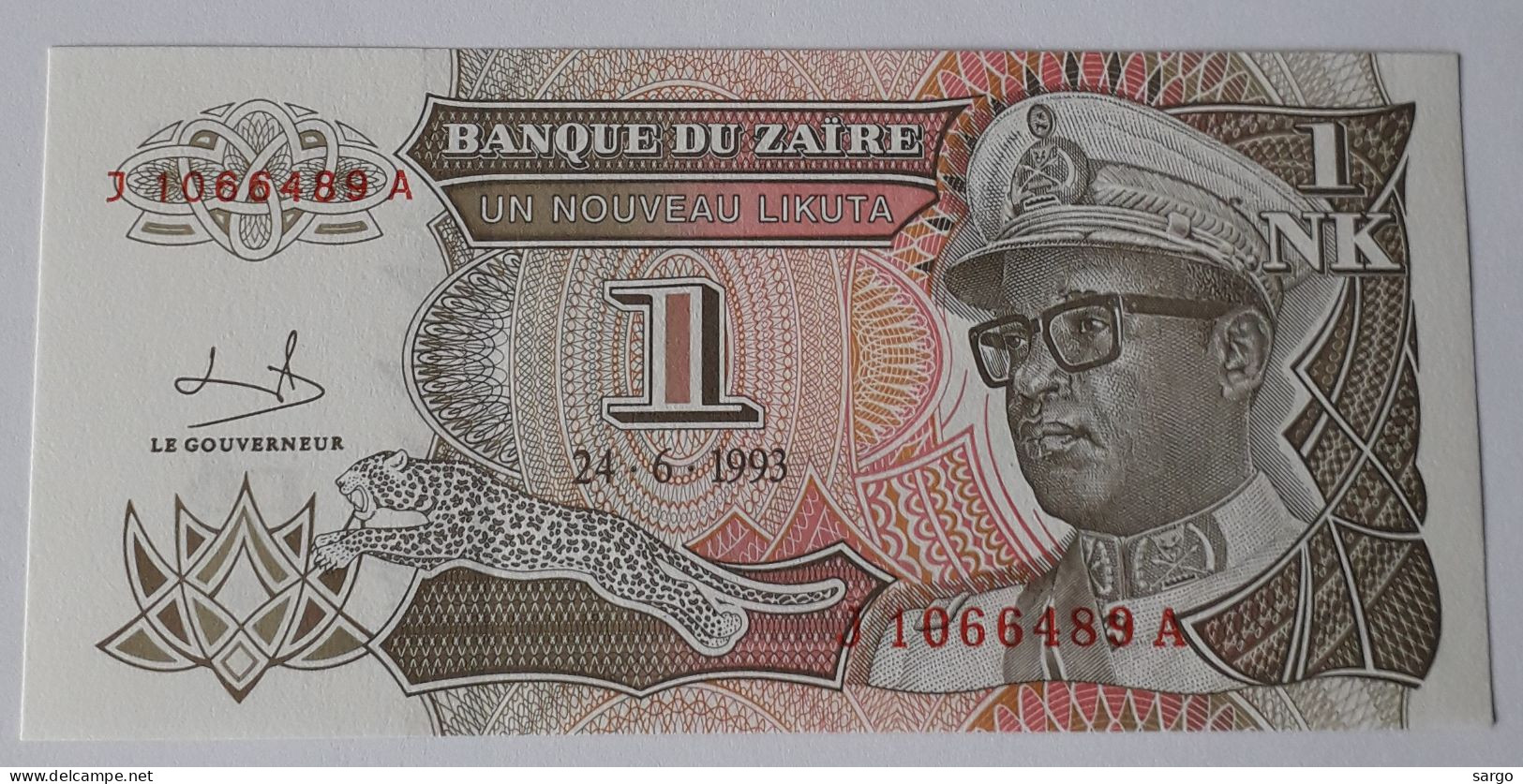 ZAIRE - 1 ZAIRE - P 47 (1993) - UNCIRC - BANKNOTES - PAPER MONEY - CARTAMONETA - - Zaire