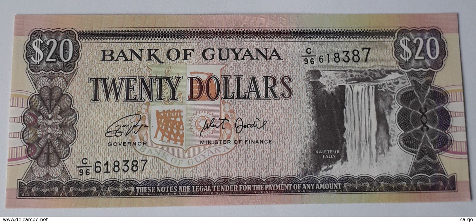 GUYANA - 20 DOLLARS  - (1996-2018) - UNC - P 30g - BANKNOTES - PAPER MONEY - CARTAMONETA - - Guyana