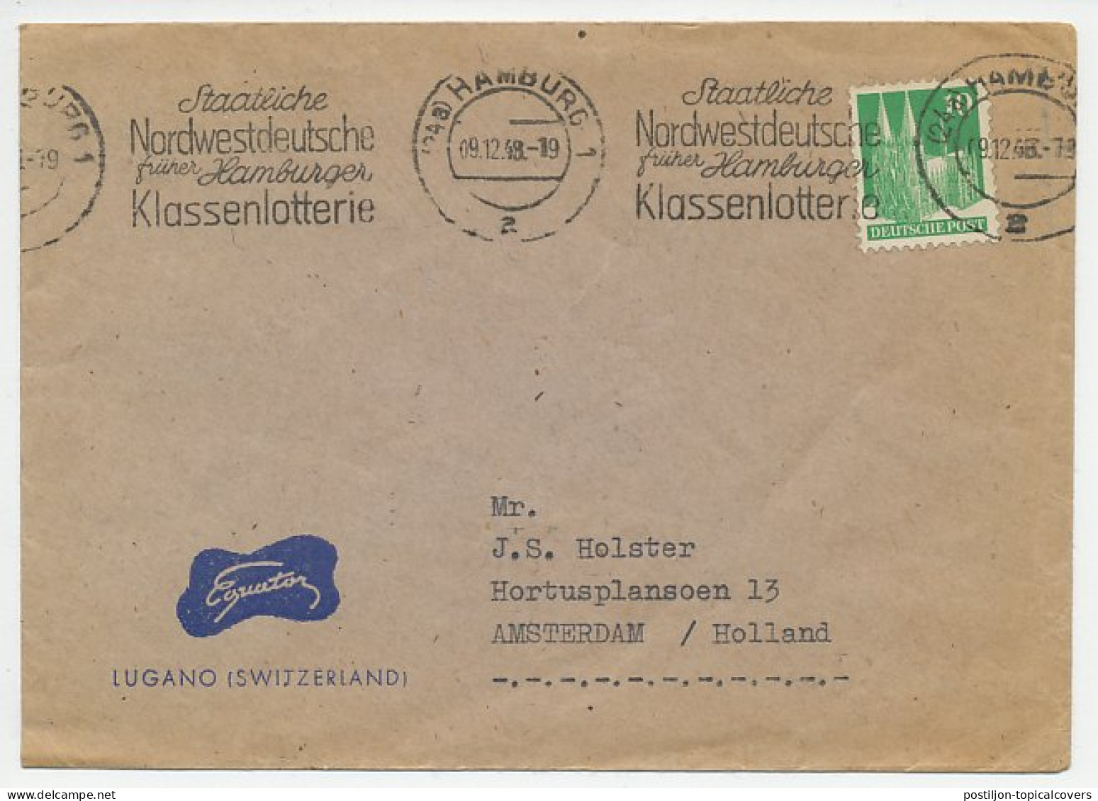 Cover / Postmark Germany 1948 Lottery - Ohne Zuordnung
