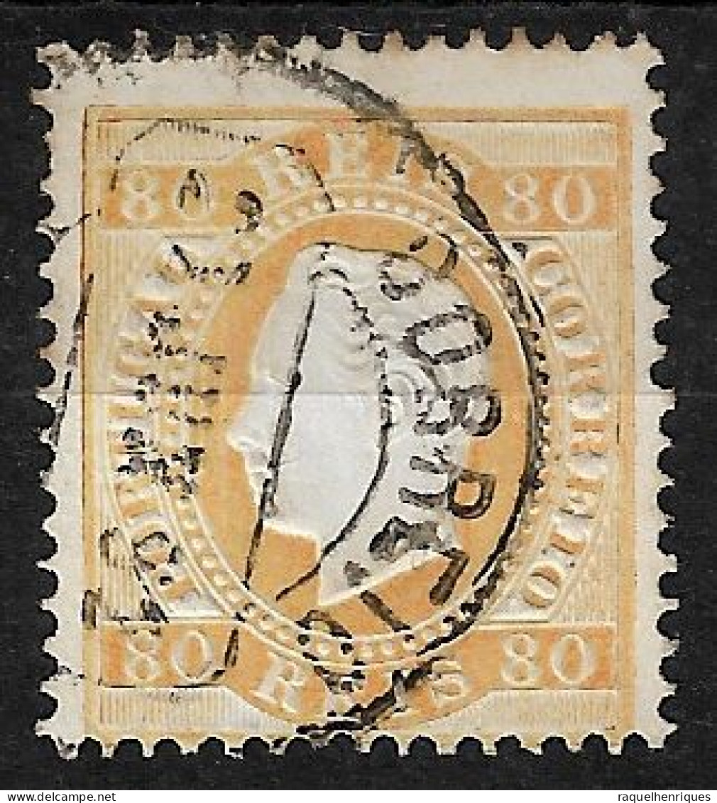 PORTUGAL 1870-76 D. LUIS I 80R P:12.5 USED (NP#94-P17-L8) - Usati