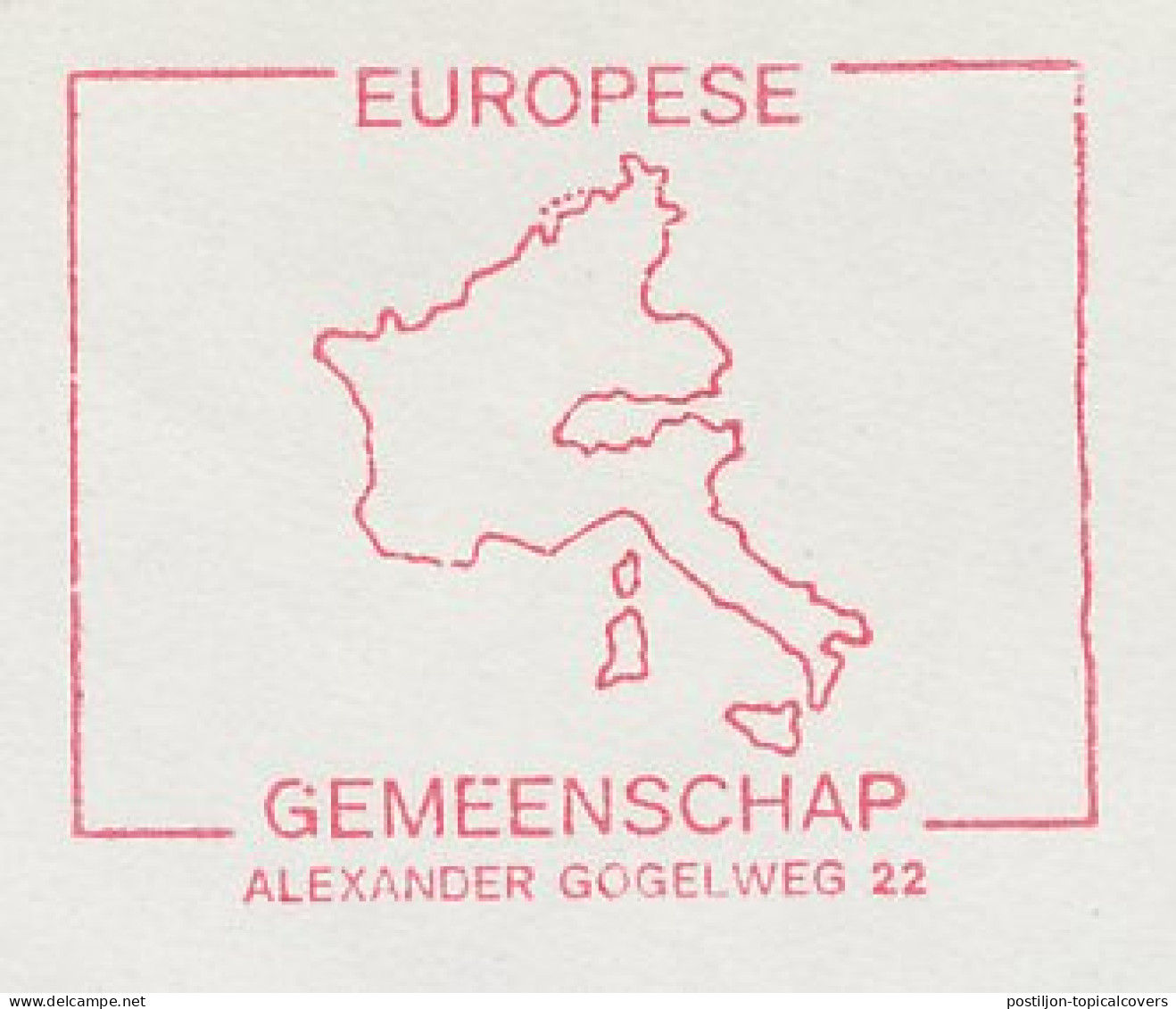 Meter Cover Netherlands 1970 European Community - Map - The Hague - EU-Organe