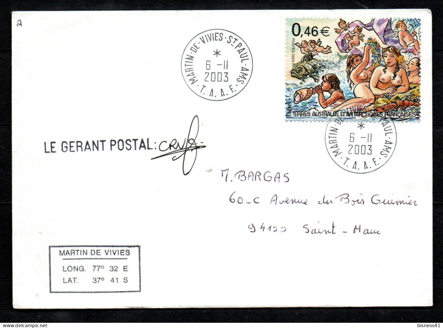Col43 TAAF N° 364 Oblitéré De Martin De Vivies  Sur Lettre - Used Stamps