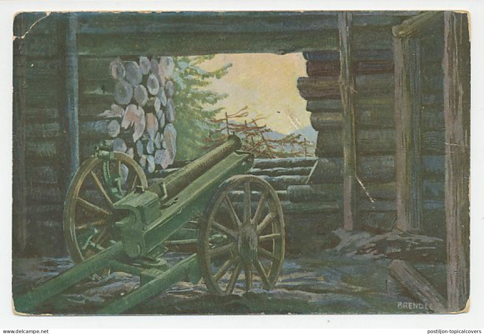 Fieldpost Postcard Germany 1916 Canon - WWI - WO1