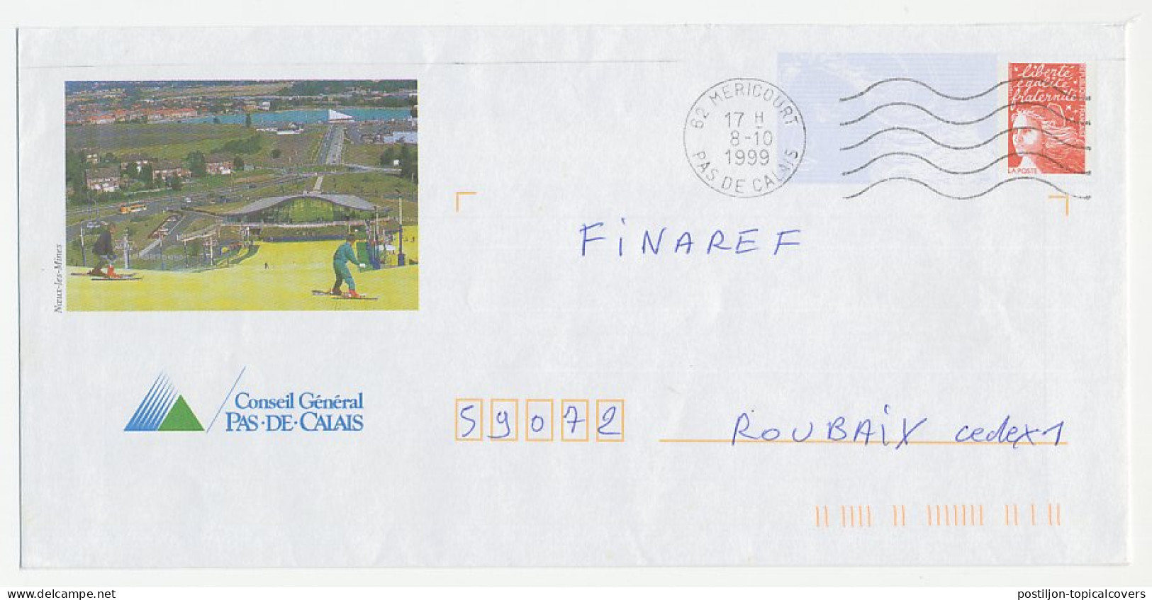 Postal Stationery / PAP France 1999 Artificial Ski Slope - Hiver