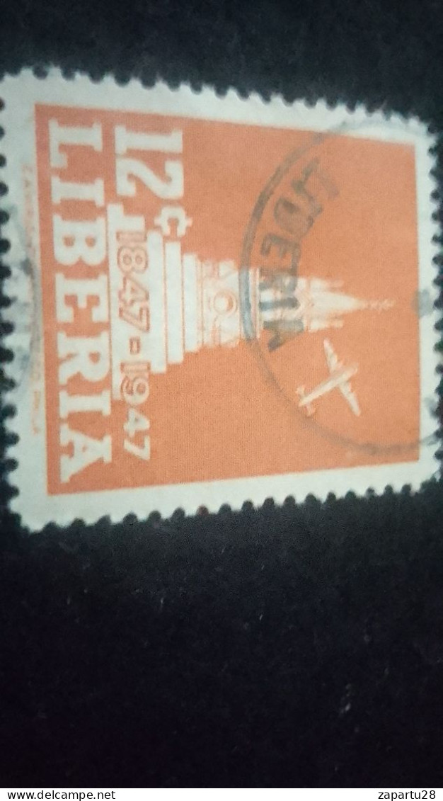 LİBERYA-1910-20-    12   C      DAMGALI - Liberia