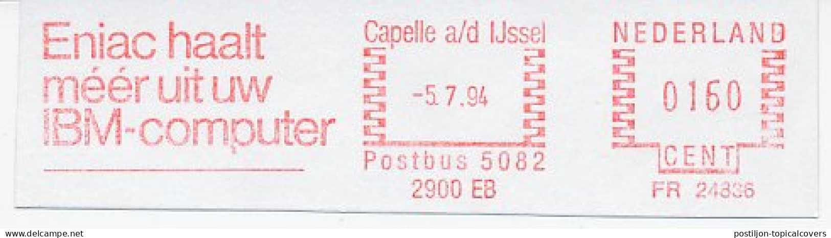Meter Cut Netherlands 1994 IBM Computers - Eniac - Informática