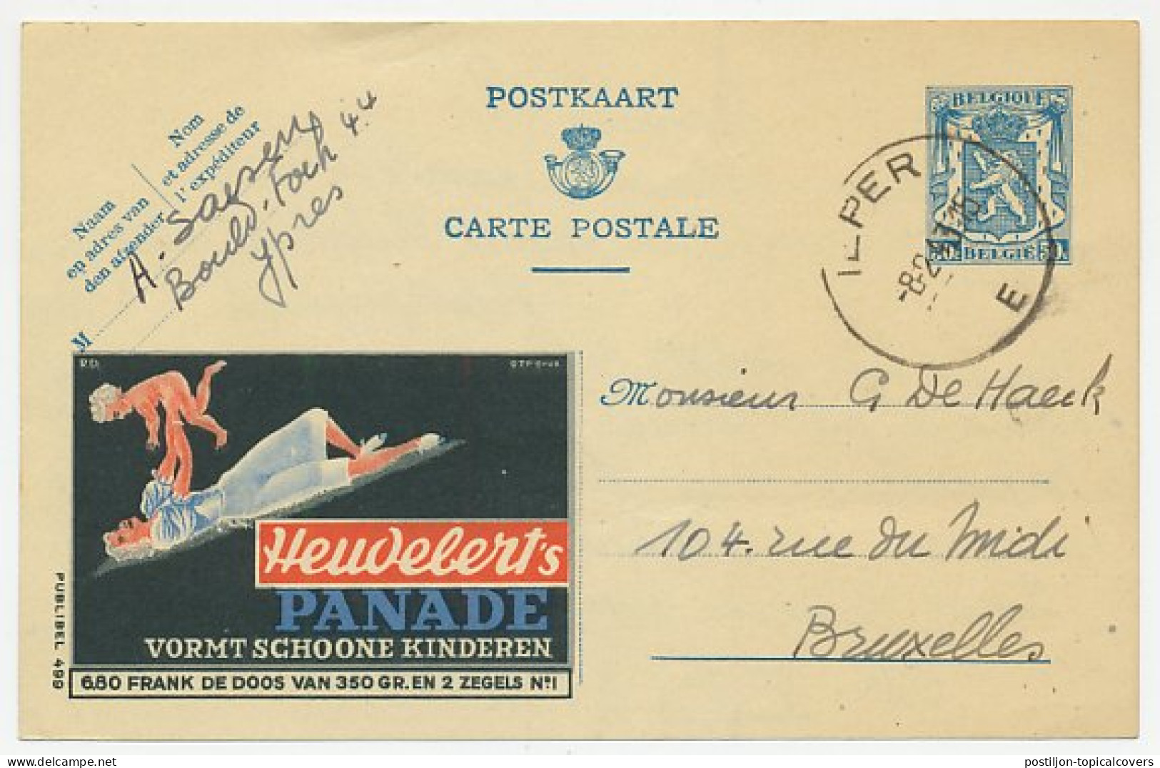 Publibel - Postal Stationery Belgium 1943 Food - Child Nutrition - Panade - Sonstige & Ohne Zuordnung