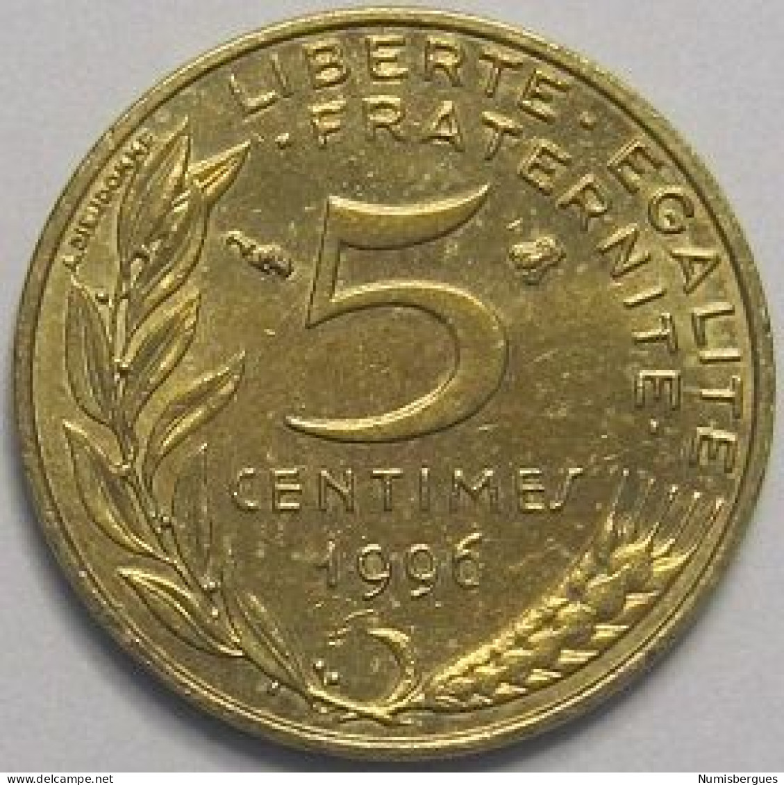 Pièce De Monnaie 5 Centimes  Marianne 1996 - 5 Centimes