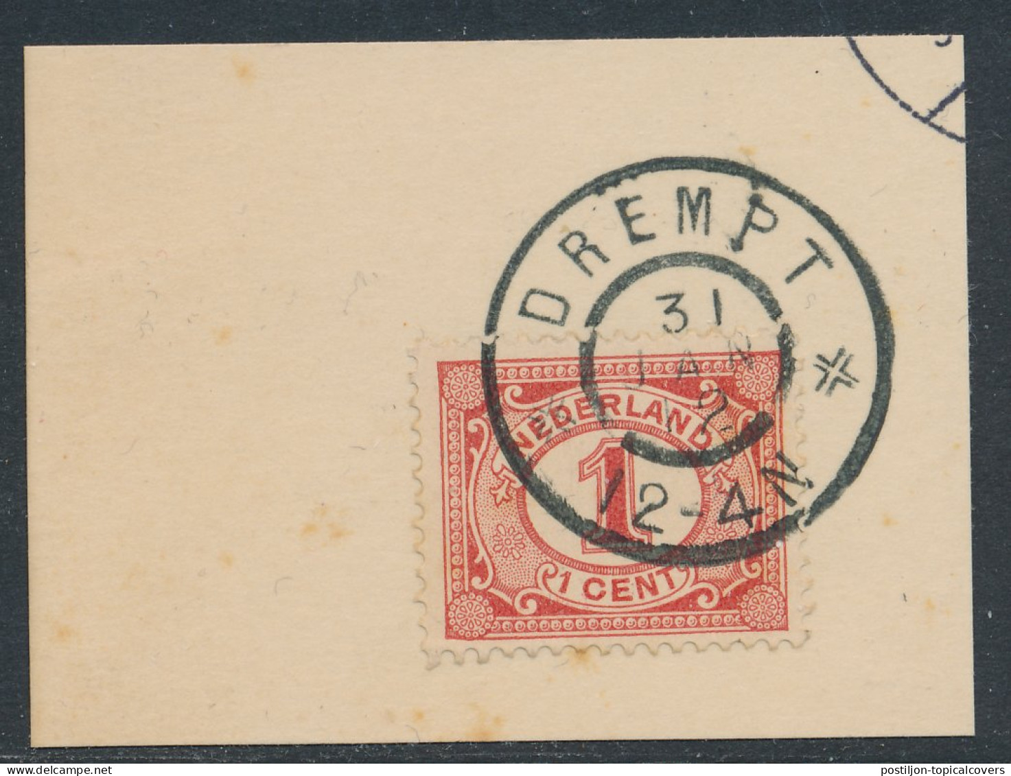 Grootrondstempel Drempt 1912 - Poststempel