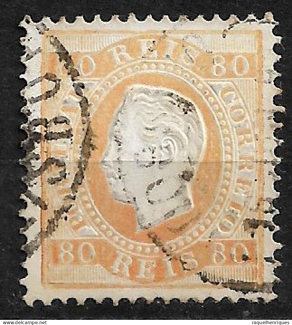 PORTUGAL 1870-76 D. LUIS I 80R P:12.5 USED (NP#94-P17-L9) - Used Stamps