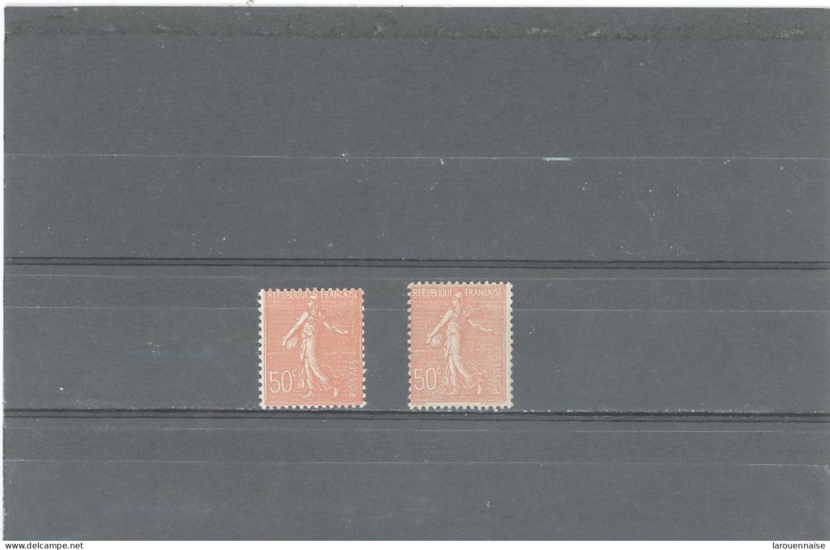 VARIÉTÉS -N°199 N** 50c SEMEUSE LIGNÉE -ROUGE -FORMAT RÉDUIT EN HAUTEUR - Unused Stamps