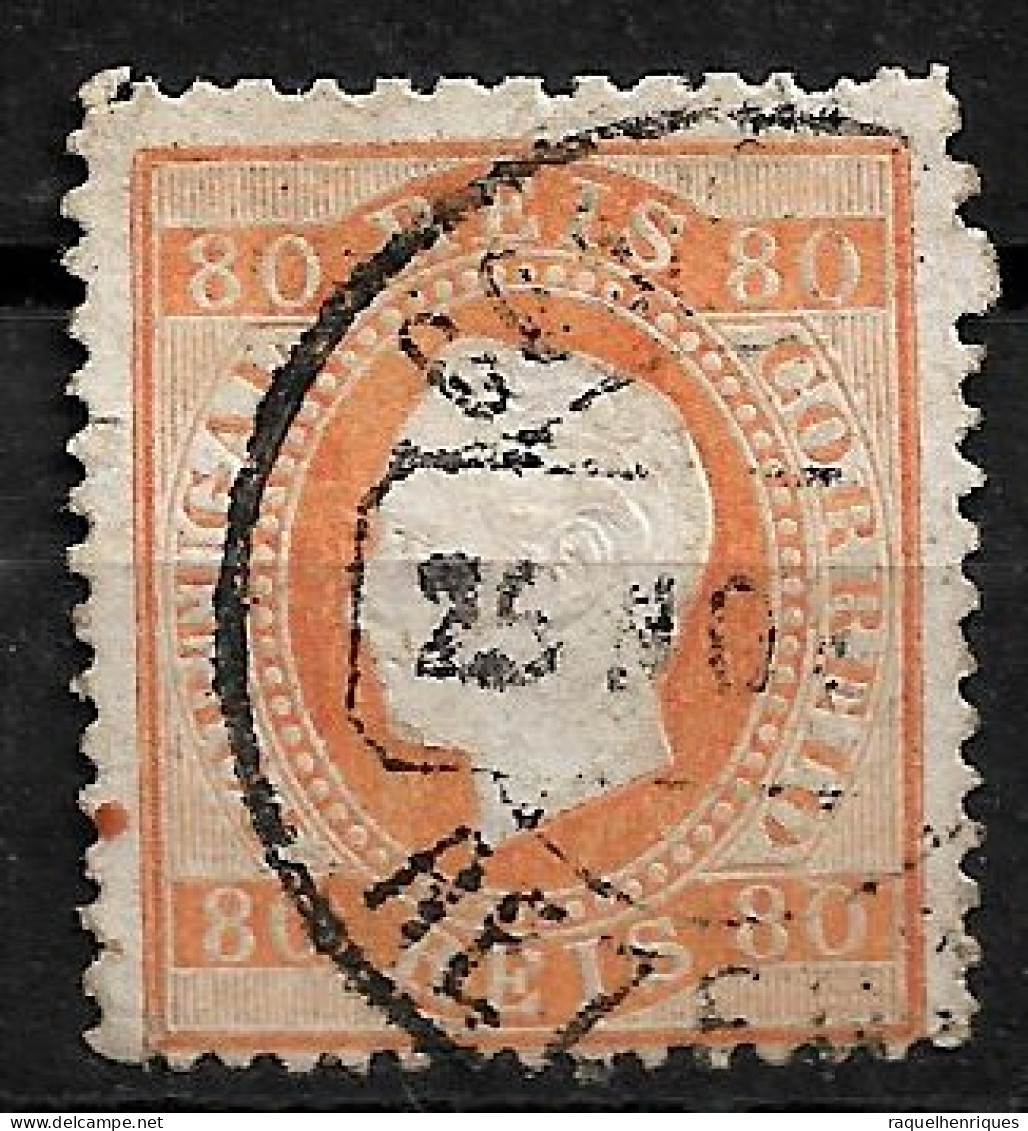 PORTUGAL 1870-76 D. LUIS I 80R P:12.5 USED (NP#94-P17-L9) - Oblitérés