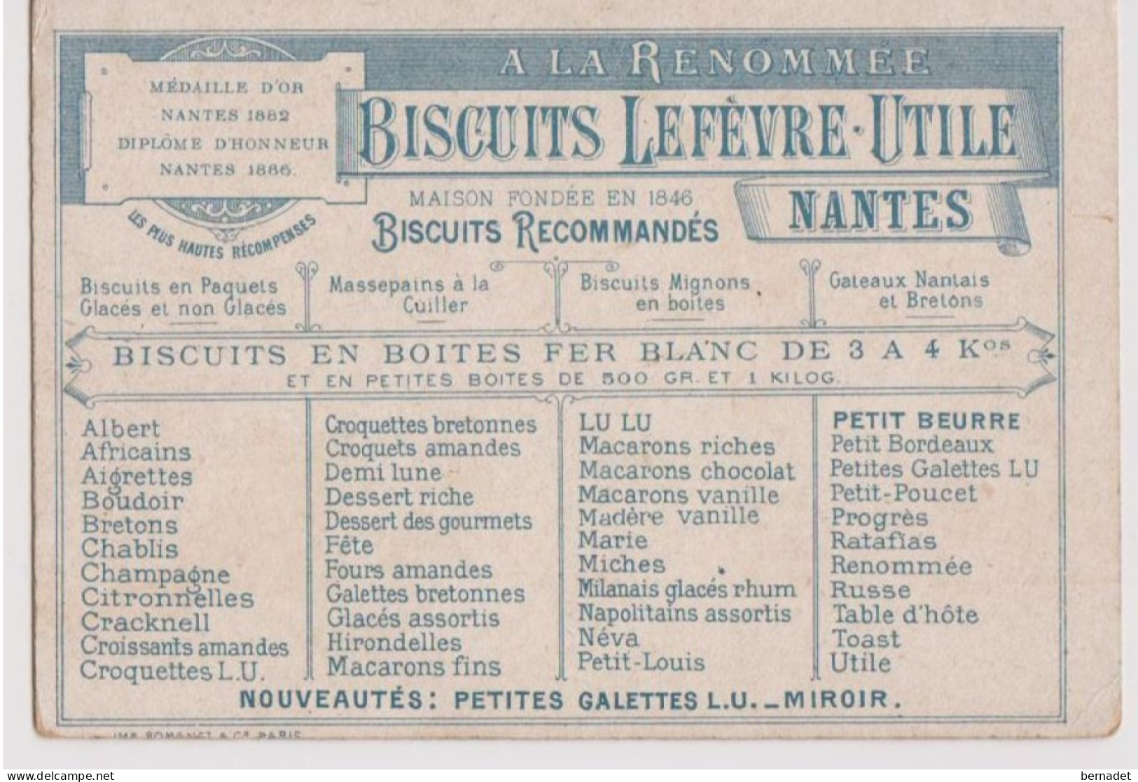 IMAGE CHROMO BISCUITS LEFEVRE UTILE . LE MAÏTRE D ECOLE . ELEVES - Lu