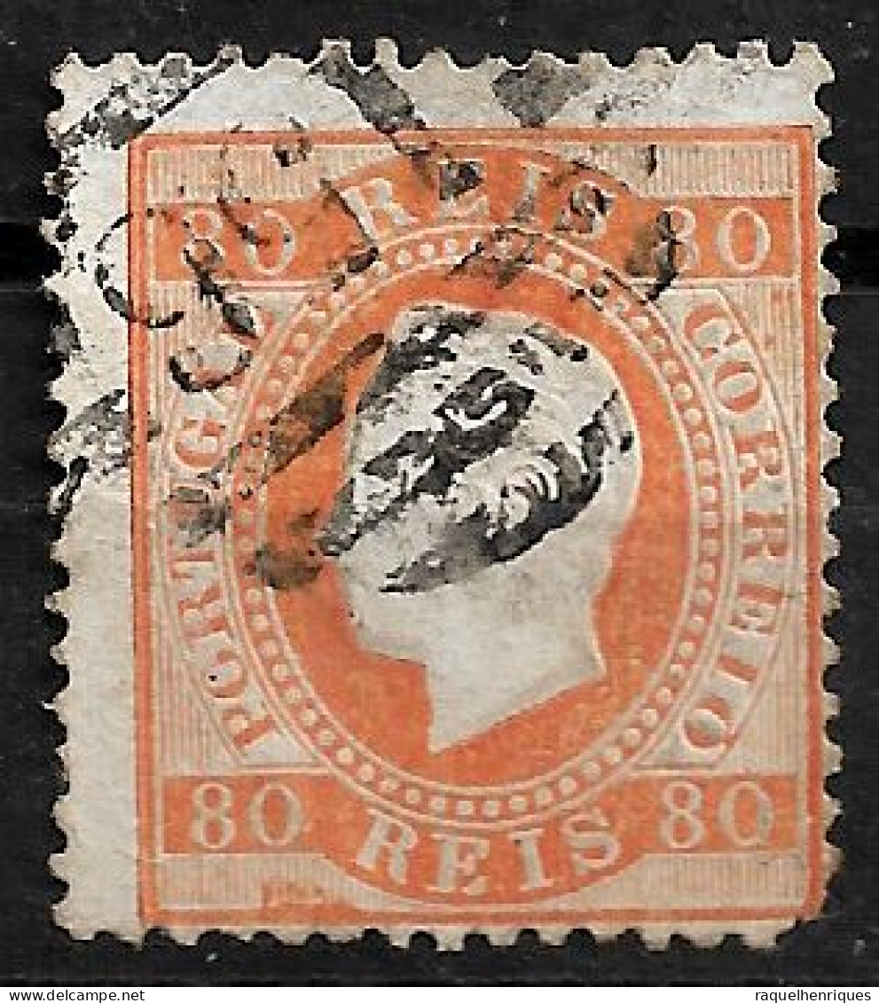 PORTUGAL 1870-76 D. LUIS I 80R P:12.5 USED (NP#94-P17-L9) - Used Stamps