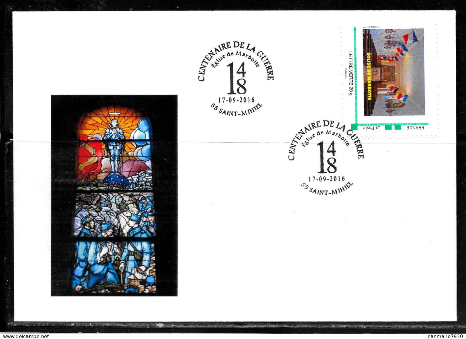 J46 - MONTIMBREAMOI - LETTRE DE SAINT MIHIEL DU 17/09/16 - EGLISE DE MARBOTTE - Covers & Documents