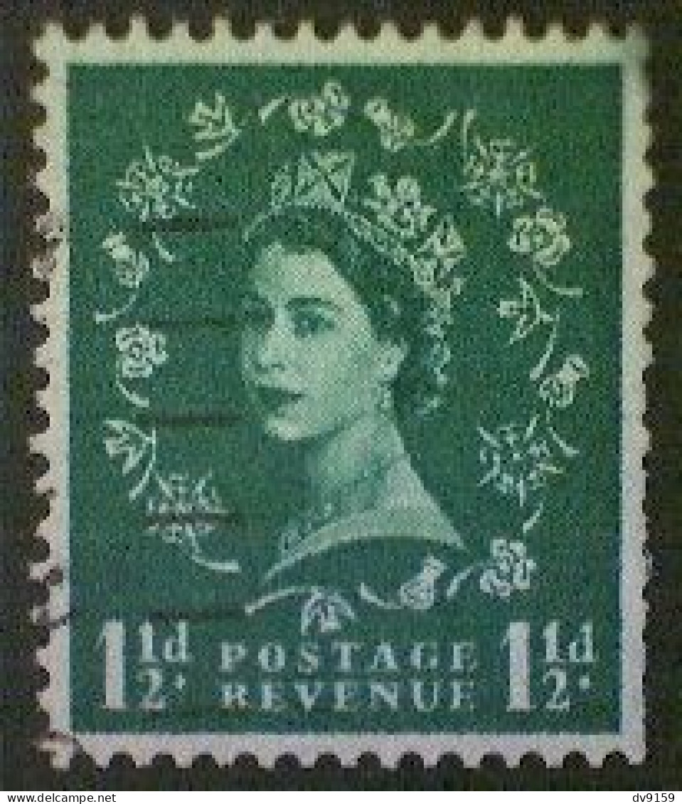 Great Britain, Scott #355, Used(o), 1960, Wilding: Queen Elizabeth II, 1​​​​​​​½d, Green - Oblitérés