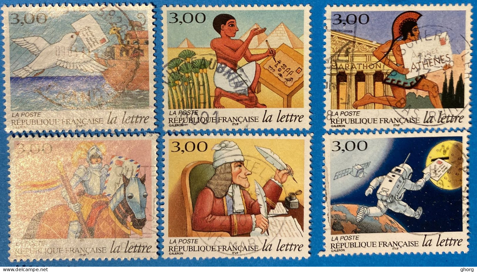 France 1998 : Les Journées De La Lettre, La Lettre Au Fil Du Temps N° 3150 à 3155 Oblitérés - Gebraucht