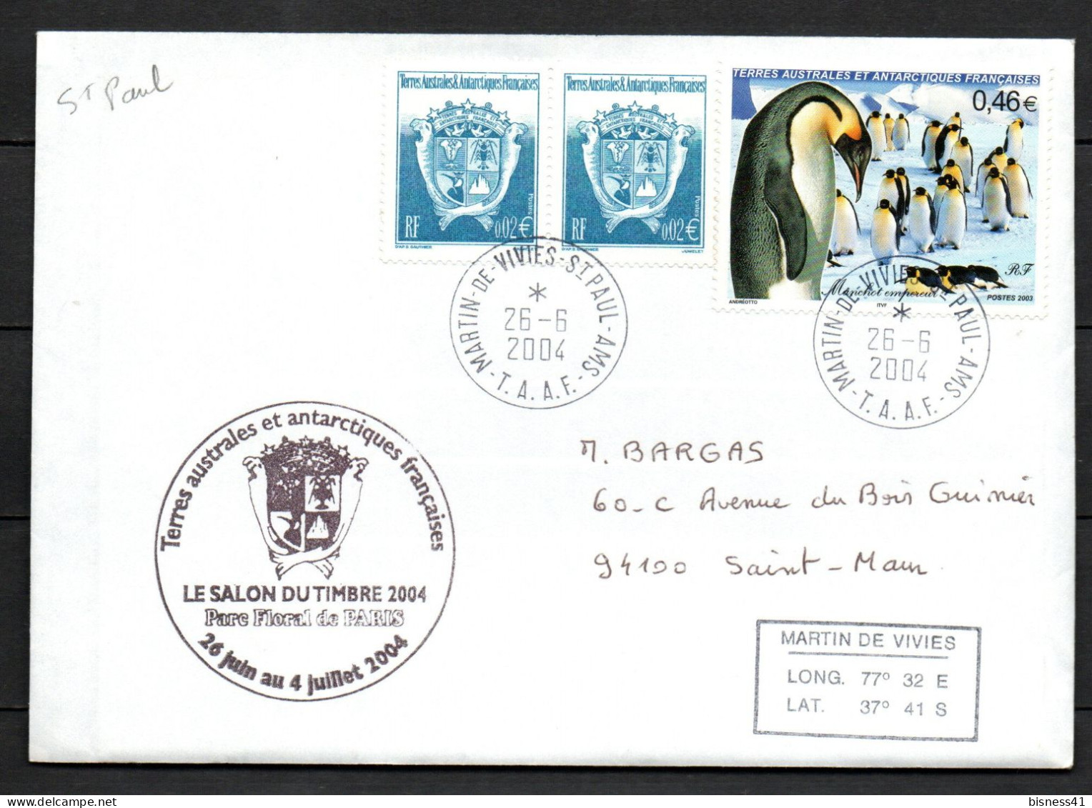 Col43 TAAF N° 360 Oblitéré De Martin De Vivies Sur Lettre - Used Stamps