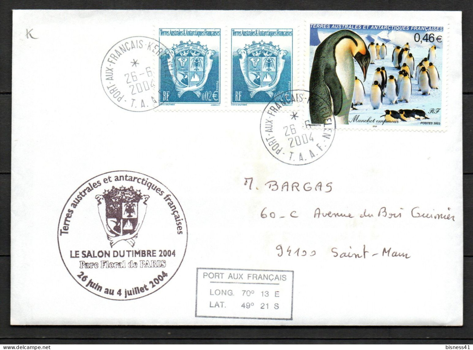 Col43 TAAF N° 360 Oblitéré De Port Aux Français Sur Lettre - Used Stamps
